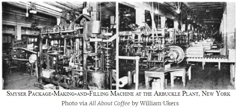 Smyser coffee packing machine at Arbuckle plant.JPG