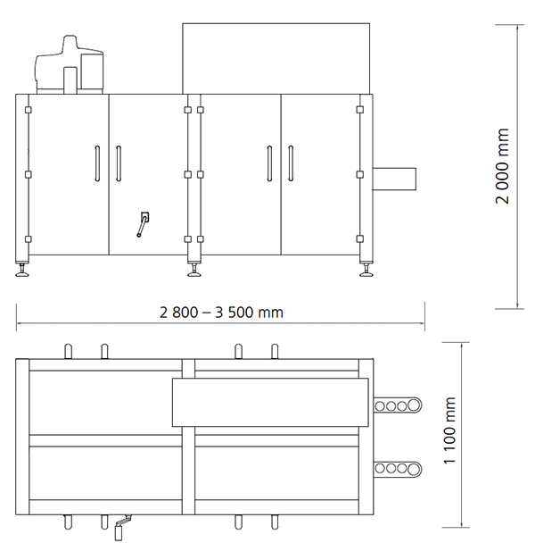 Topload Cartoner CLM Dimensions